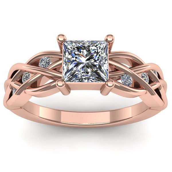 Inel cu diamant de laborator patrat