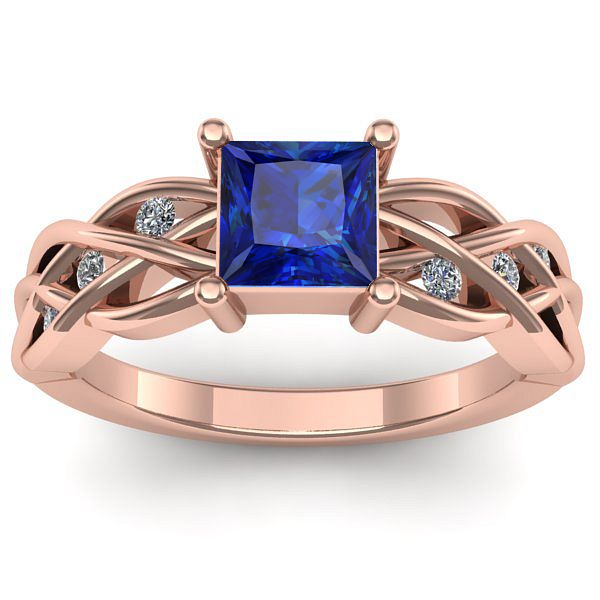 Inel de logodna cu safir patrat