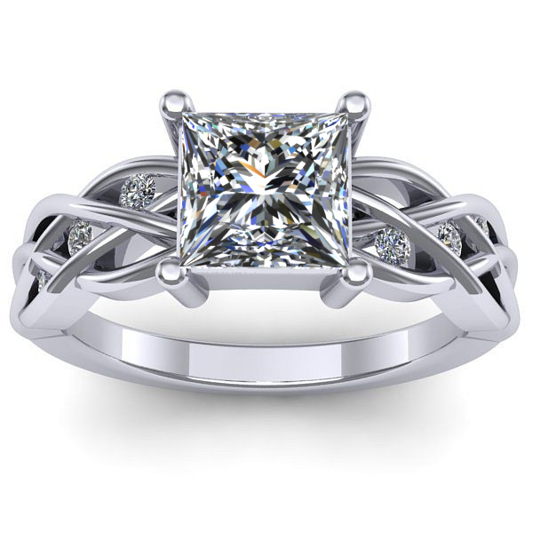 Inel cu diamant de laborator patrat