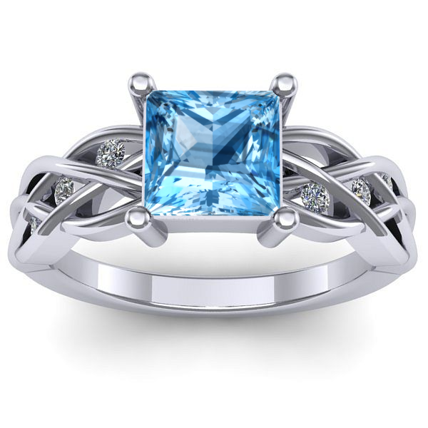 Inel cu topaz blue patrat