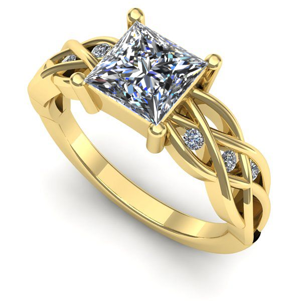 Inel de logodna din aur galben cu diamant de laborator