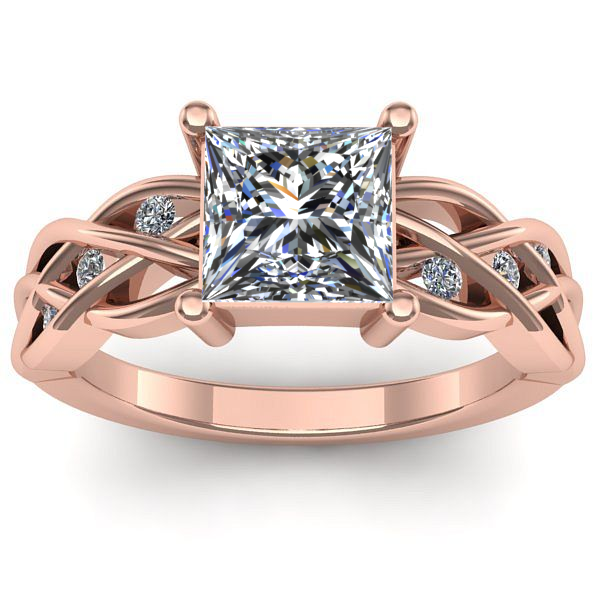 Inel cu diamant de laborator patrat