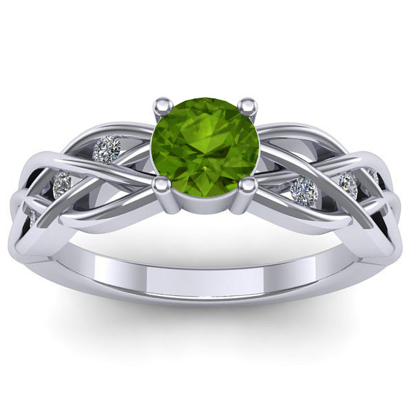 Inel de logodna cu peridot rotund