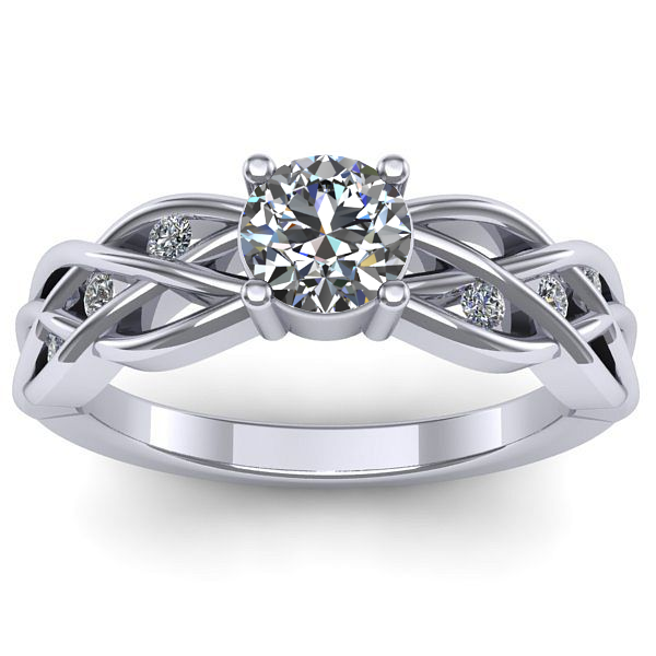 Inel de logodna cu safir alb rotund