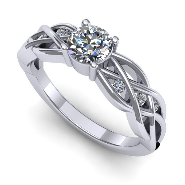 Inel din aur alb cu safir alb