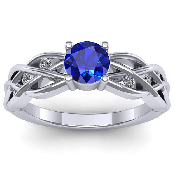 Inel logodna cu safir rotund