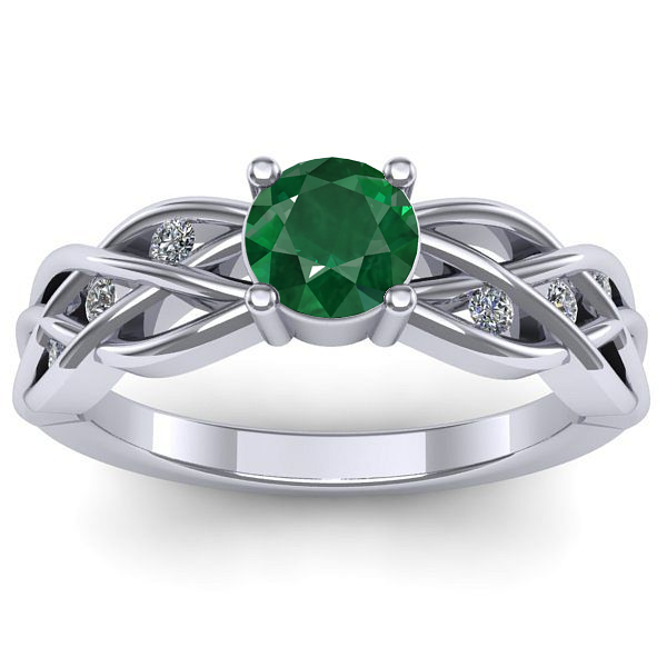 Inel cu smarald rotund