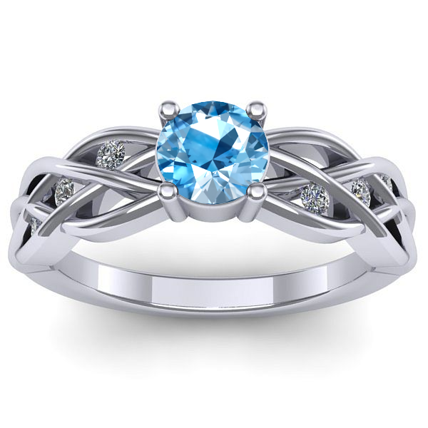 Inel logodna cu topaz blue rotund