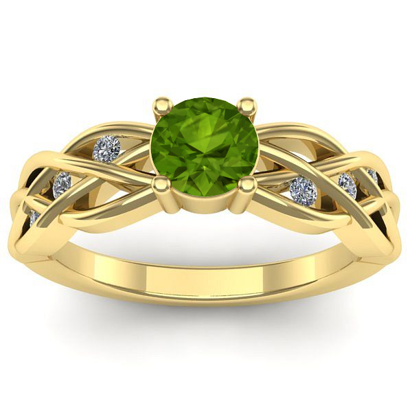 Inel cu peridot rotund