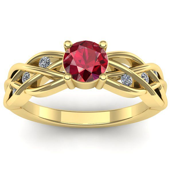 Inel cu rubin rotund