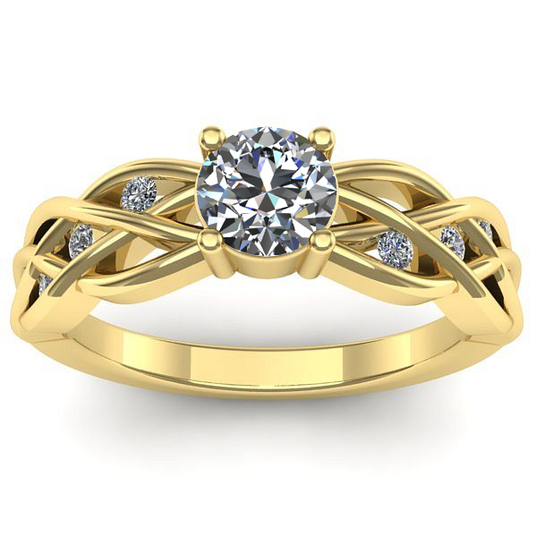 Inel cu diamant de laborator rotund