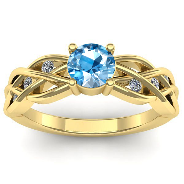 Inel cu topaz blue rotund