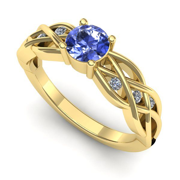 Inel din aur galben cu tanzanit