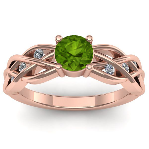 Inel cu peridot rotund