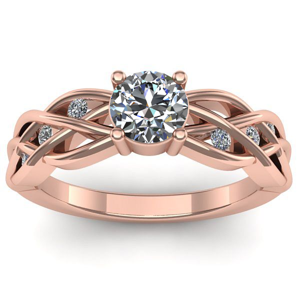 Inel cu diamant de laborator rotund