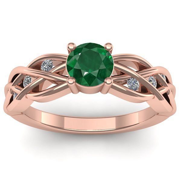 Inel cu smarald rotund