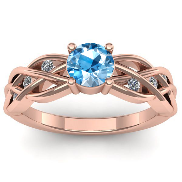 Inel de logodna cu topaz blue rotund