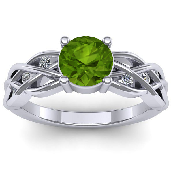 Inel de logodna cu peridot rotund