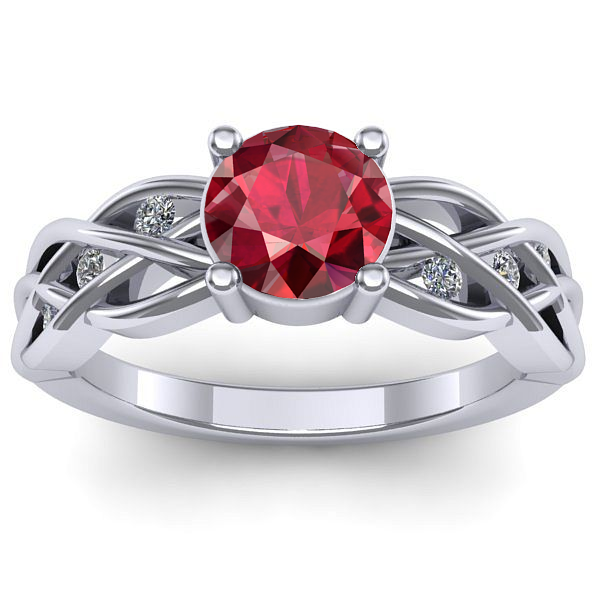 Inel cu rubin rotund