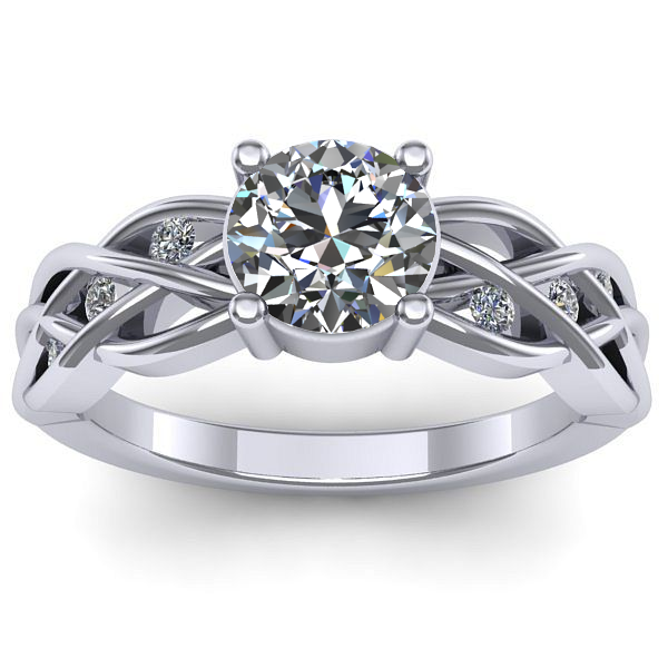 Inel de logodna cu safir alb rotund