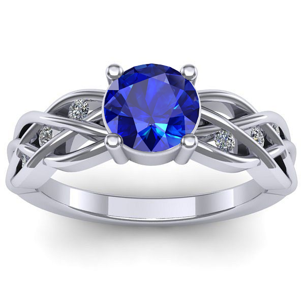 Inel de logodna cu safir rotund