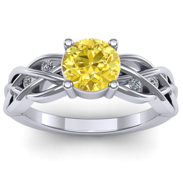 Inel cu safir galben rotund