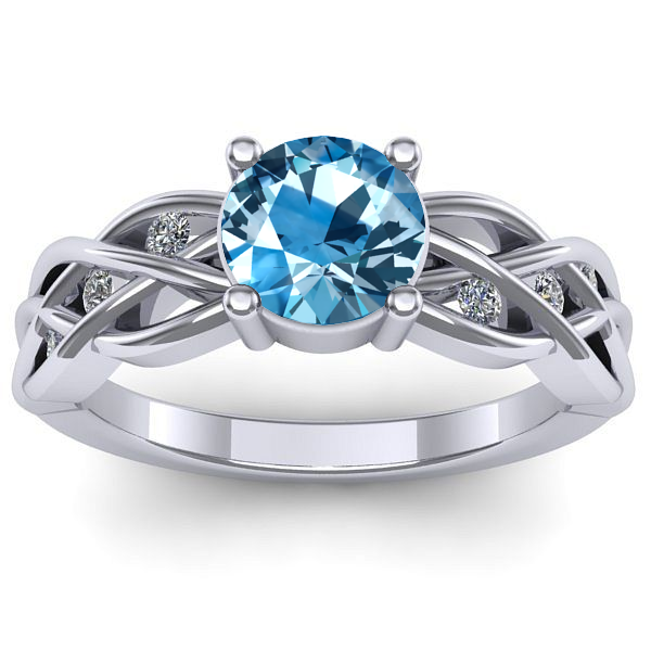 Inel cu topaz blue rotund