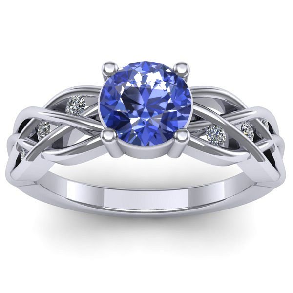 Inel de logodna cu tanzanit rotund