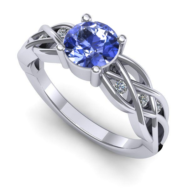 Inel de logodna din aur alb cu tanzanit
