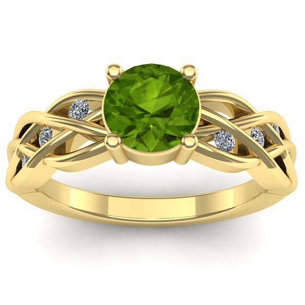 Inel de logodna cu peridot rotund