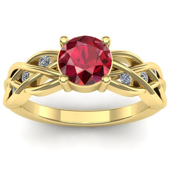 Inel cu rubin rotund