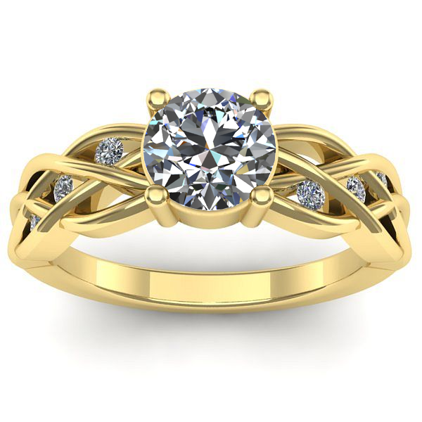 Inel cu diamant de laborator rotund