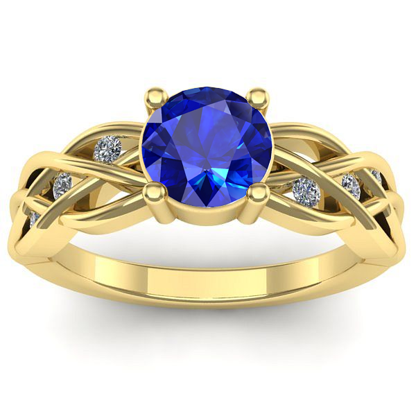 Inel logodna cu safir rotund