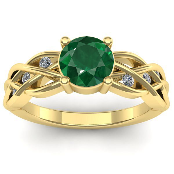 Inel cu smarald rotund