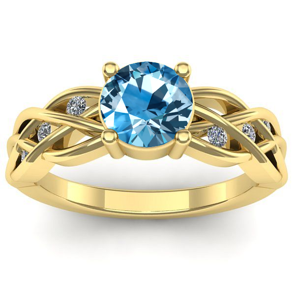 Inel logodna cu topaz blue rotund
