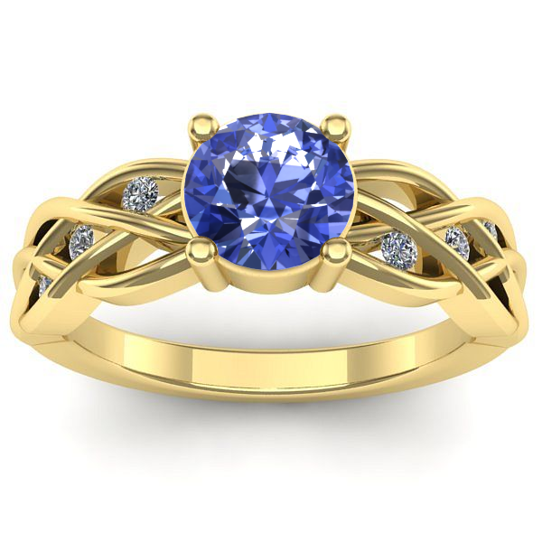 Inel cu tanzanit rotund