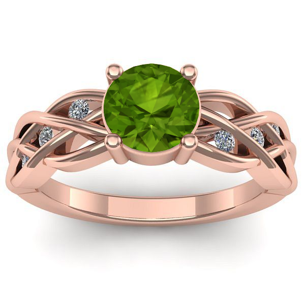 Inel logodna cu peridot rotund