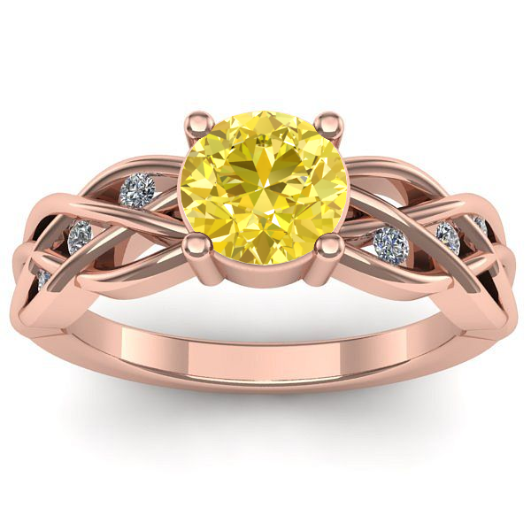 Inel de logodna cu safir galben rotund