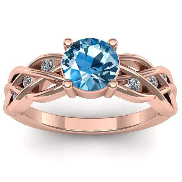 Inel logodna cu topaz blue rotund