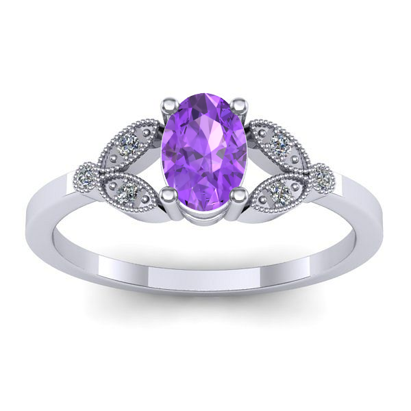 Inel cu ametist oval