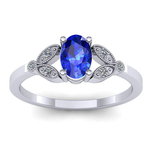 Inel de logodna cu safir oval