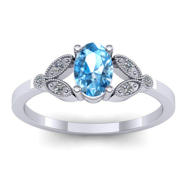 Inel cu topaz blue oval