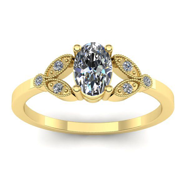 Inel de logodna cu diamant natural oval