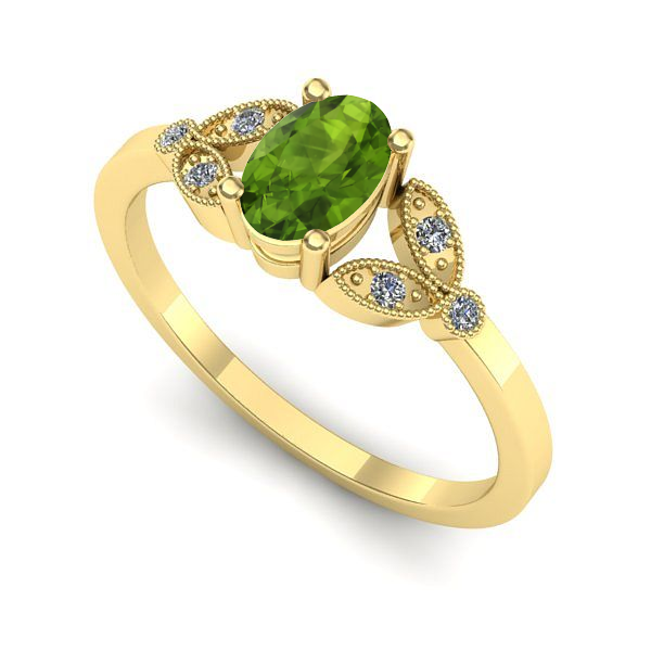 Inel din aur galben cu peridot