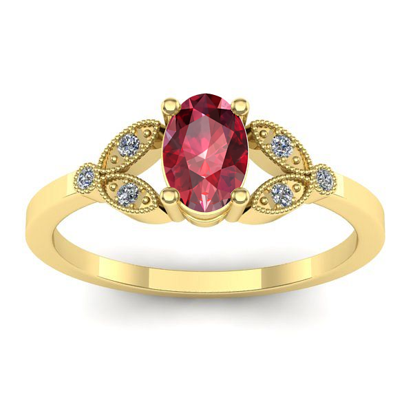 Inel de logodna cu rubin oval