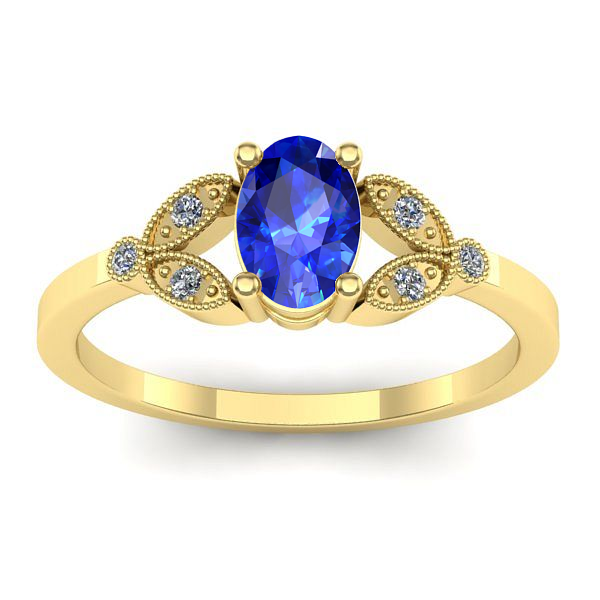 Inel de logodna cu safir oval