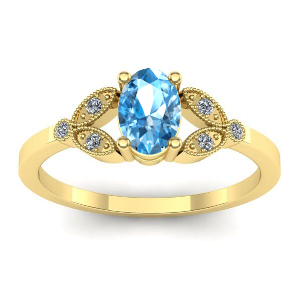 Inel cu topaz blue oval
