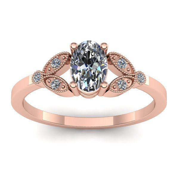 Inel de logodna cu diamant natural oval