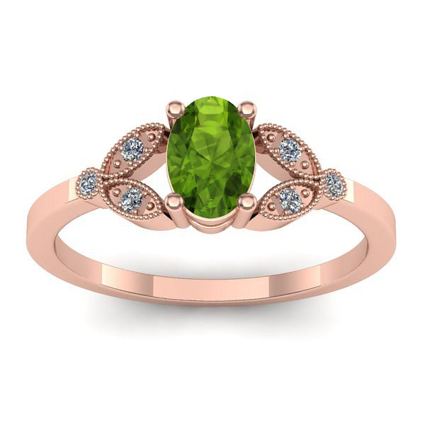 Inel logodna cu peridot oval