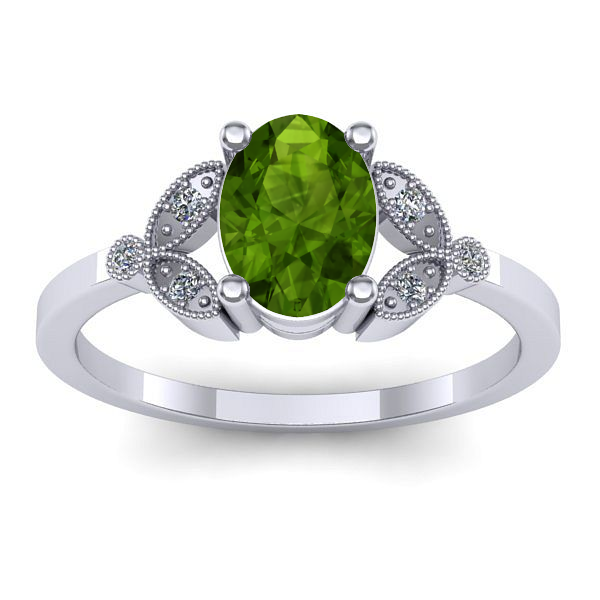 Inel cu peridot oval